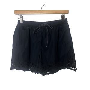 Jonathan Simkhai Black Lace Crochet Drawstring Shorts Women’s Size XS